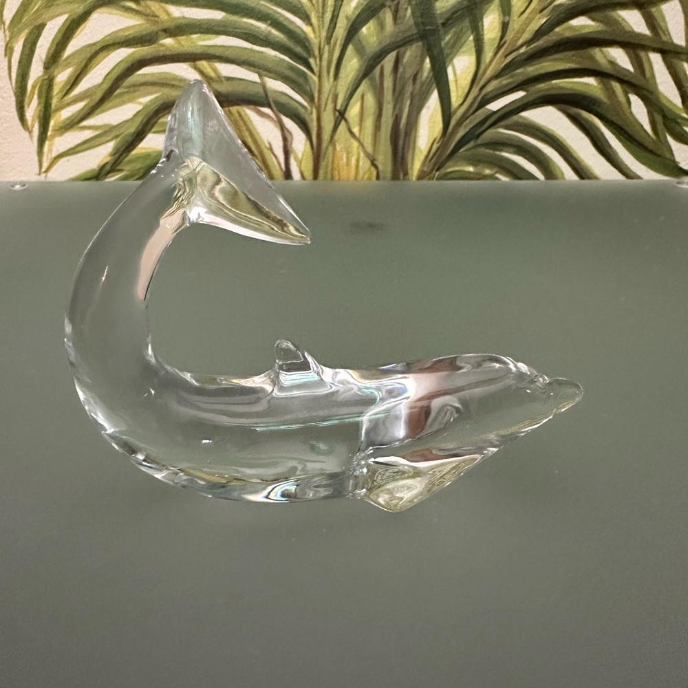 Baccarat Clear Crystal Dolphin Sculpture